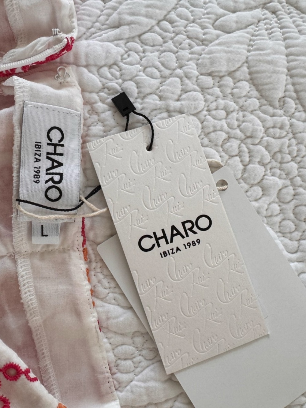NWT Charo Ruiz Ibiza White Pink Orange Lace Summer Pants - Picture 3 of 6